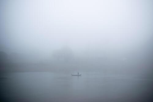 Fisherman in the fog